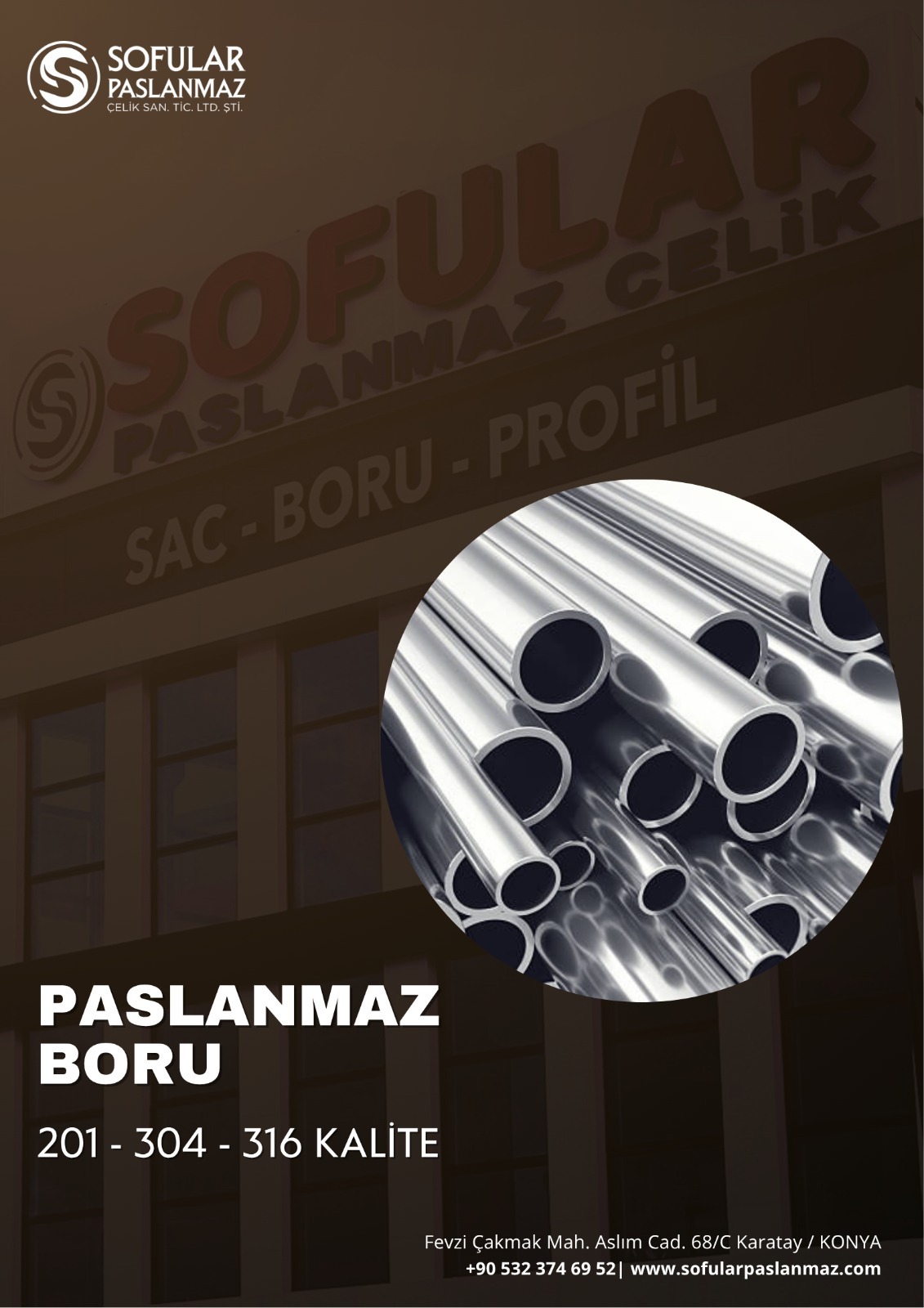 201, 304 ve 316 kalite paslanmaz boru
